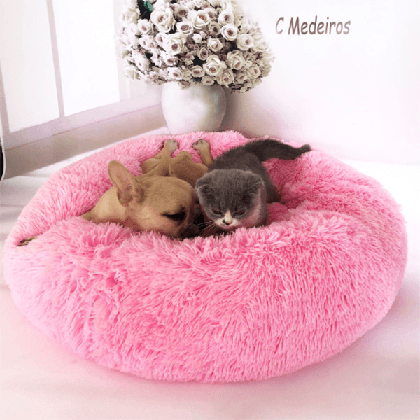 Luxuriously Cozy Round Plush Cat Mattress-0
