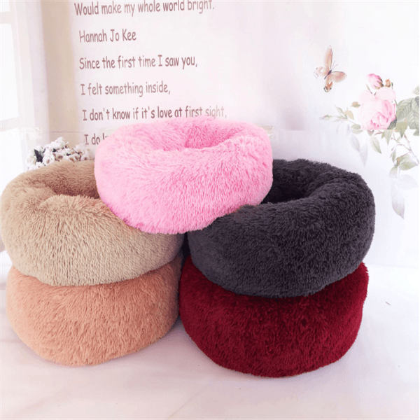 Luxuriously Cozy Round Plush Cat Mattress-1