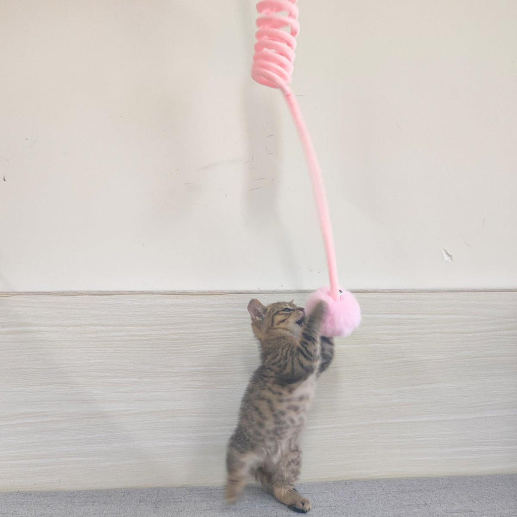 Interactive Plush Cat Toy With Self-Hi Sucker And Spring Rabbit Hair Ball-2