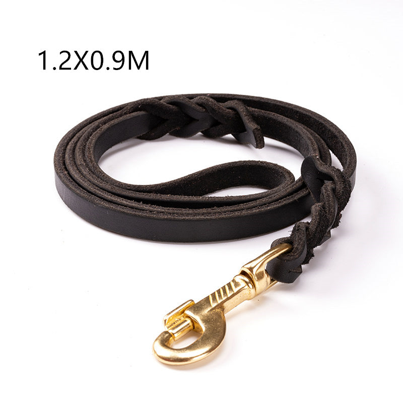 Layer leather dog leash