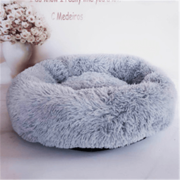 Luxuriously Cozy Round Plush Cat Mattress-2