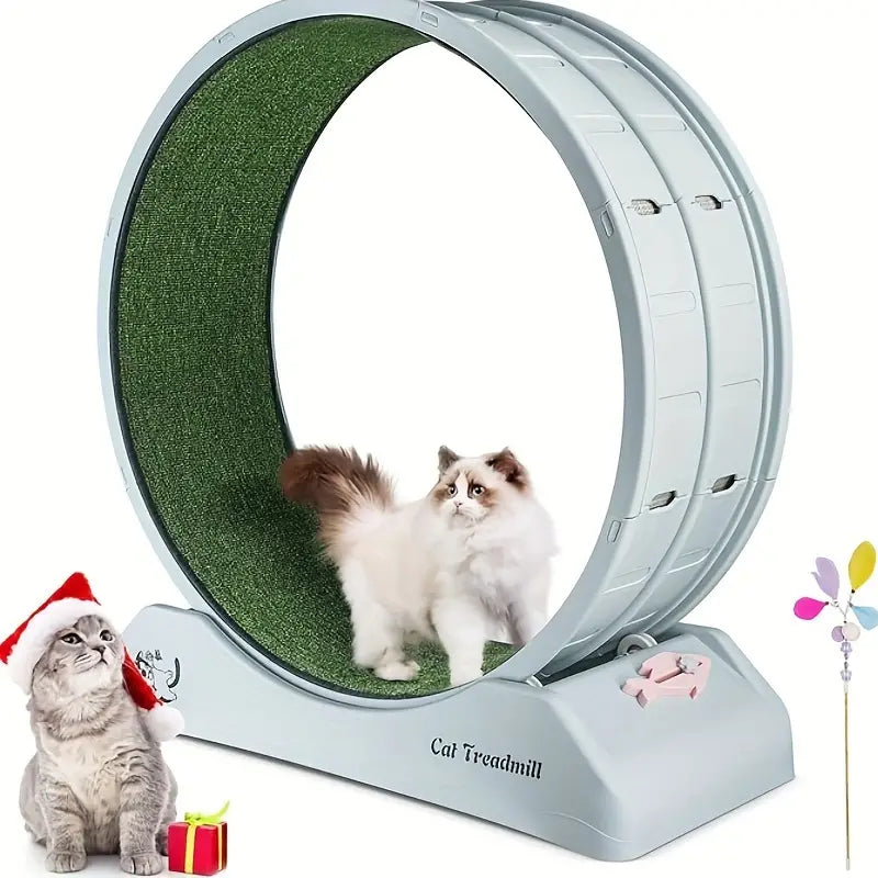 Pet Fitness Wheel - Interactive Treadmill for Cats and Dogs Grey-0