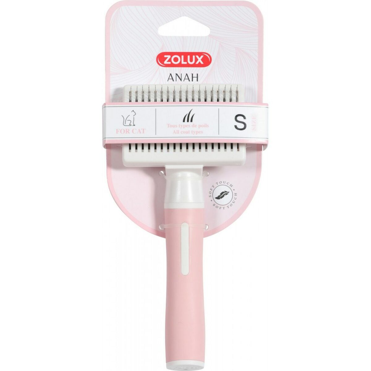 Brush Zolux 550004 Cat Retractable Multicolour Pink Steel Plastic-0