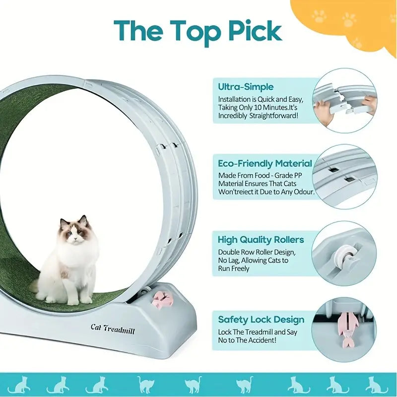 Pet Fitness Wheel - Interactive Treadmill for Cats and Dogs Grey-4