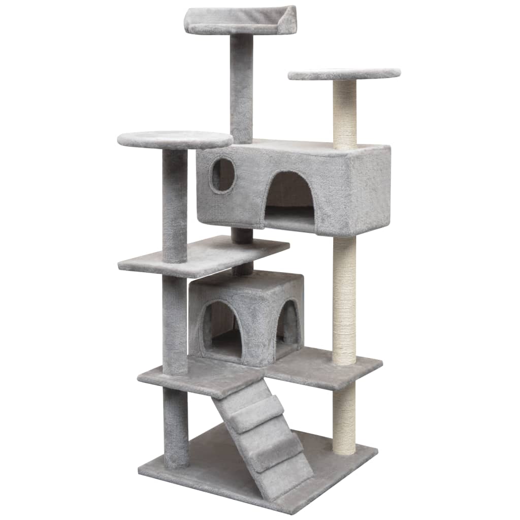 Cat Tree with Sisal Scratching Posts 125 cm Grey-0