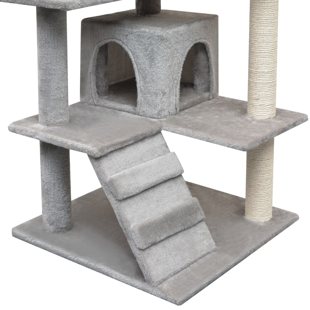 Cat Tree with Sisal Scratching Posts 125 cm Grey-3