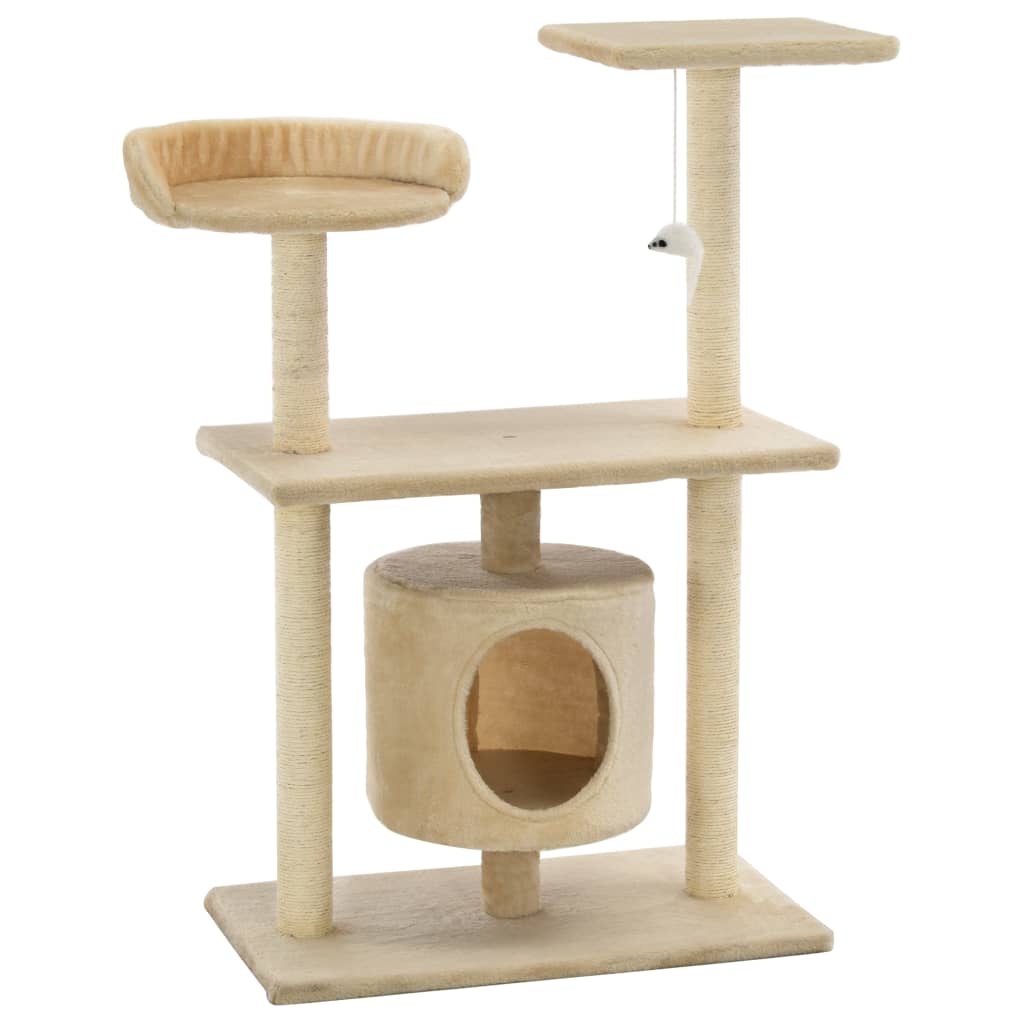 Cat Tree with Sisal Scratching Posts 95 cm Beige-1