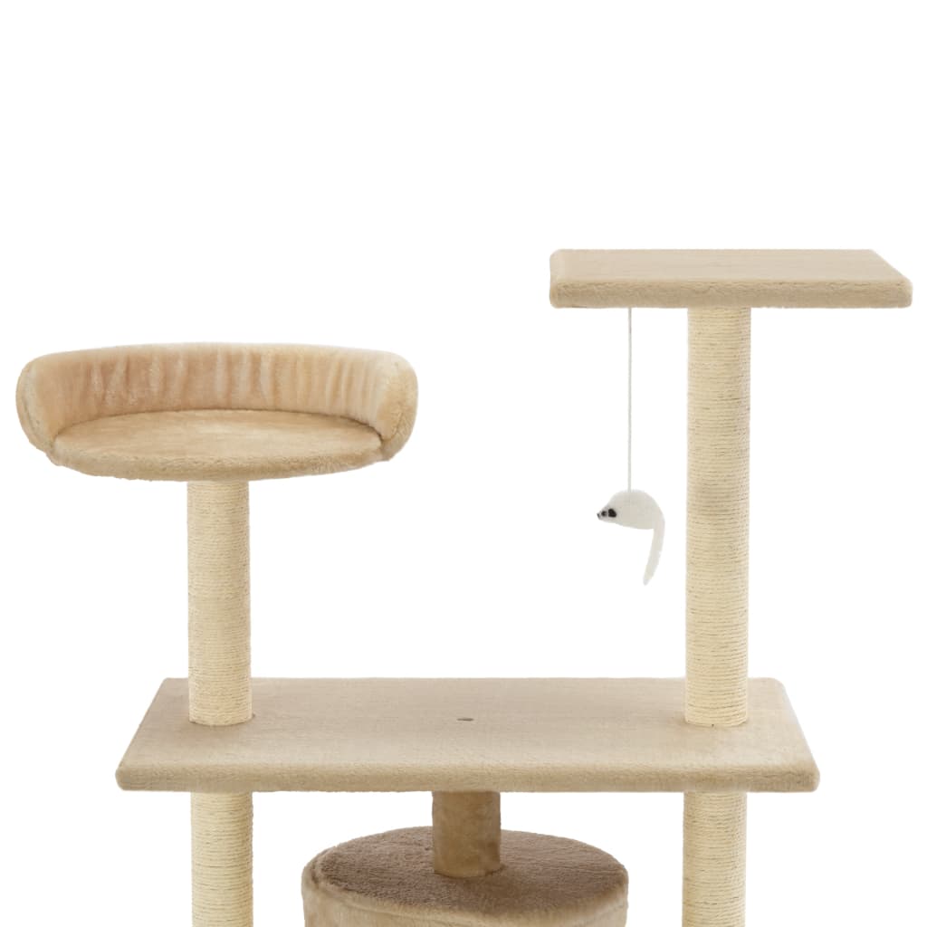 Cat Tree with Sisal Scratching Posts 95 cm Beige-3
