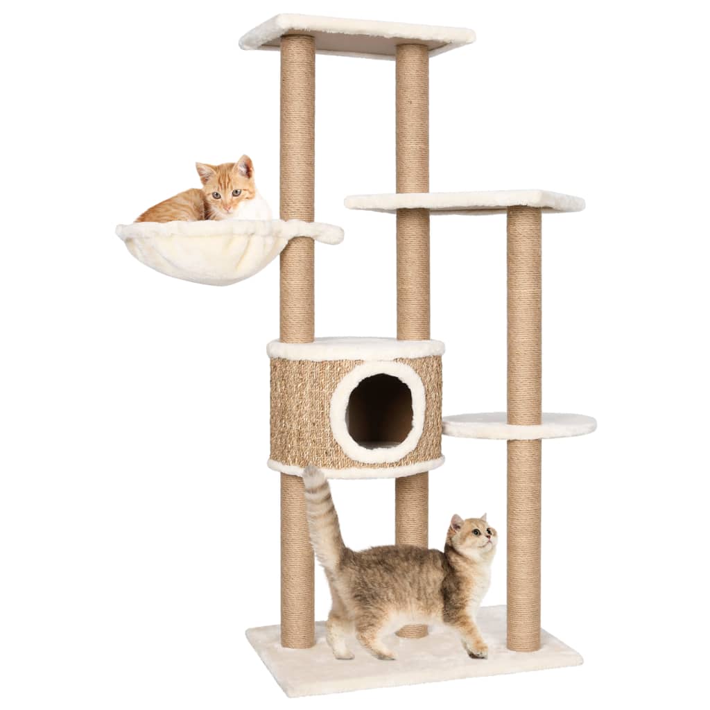 Cat Tree with Scratching Post 126cm Seagrass-0