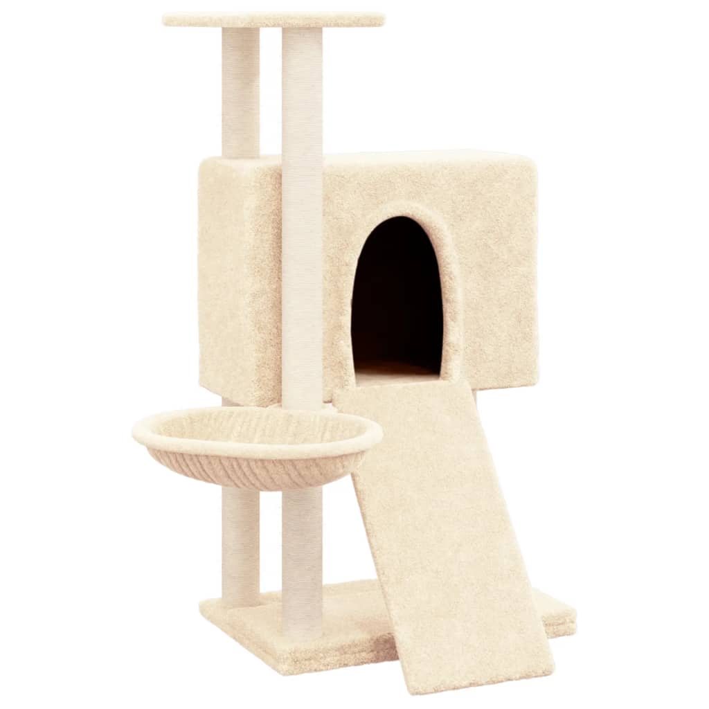 Cat Tree with Sisal Scratching Posts Cream 96 cm-1