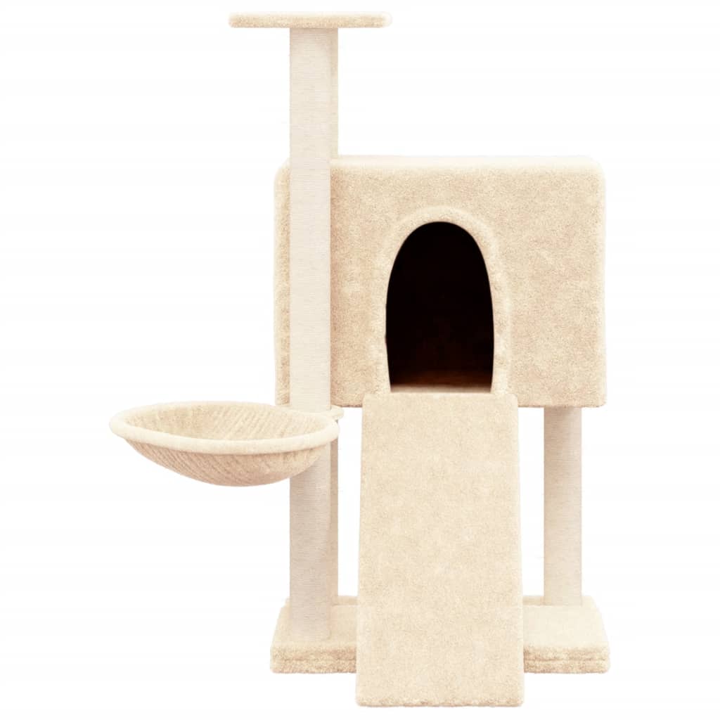 Cat Tree with Sisal Scratching Posts Cream 96 cm-2