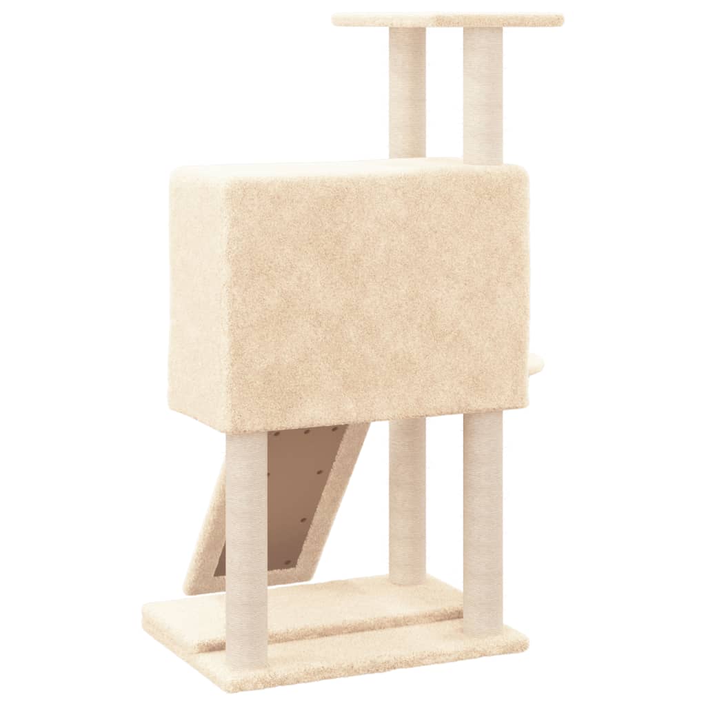 Cat Tree with Sisal Scratching Posts Cream 96 cm-4