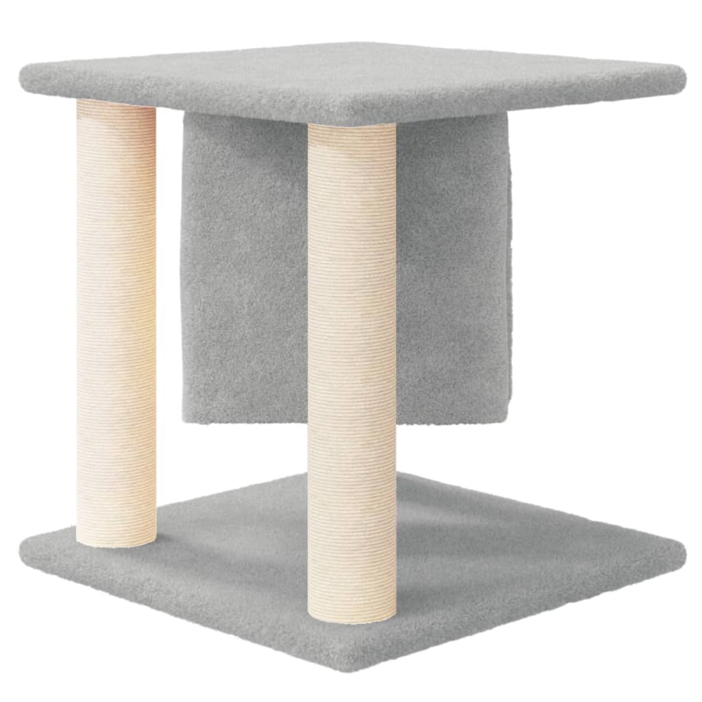 Cat Tree with Sisal Scratching Posts Light Grey 37 cm-3
