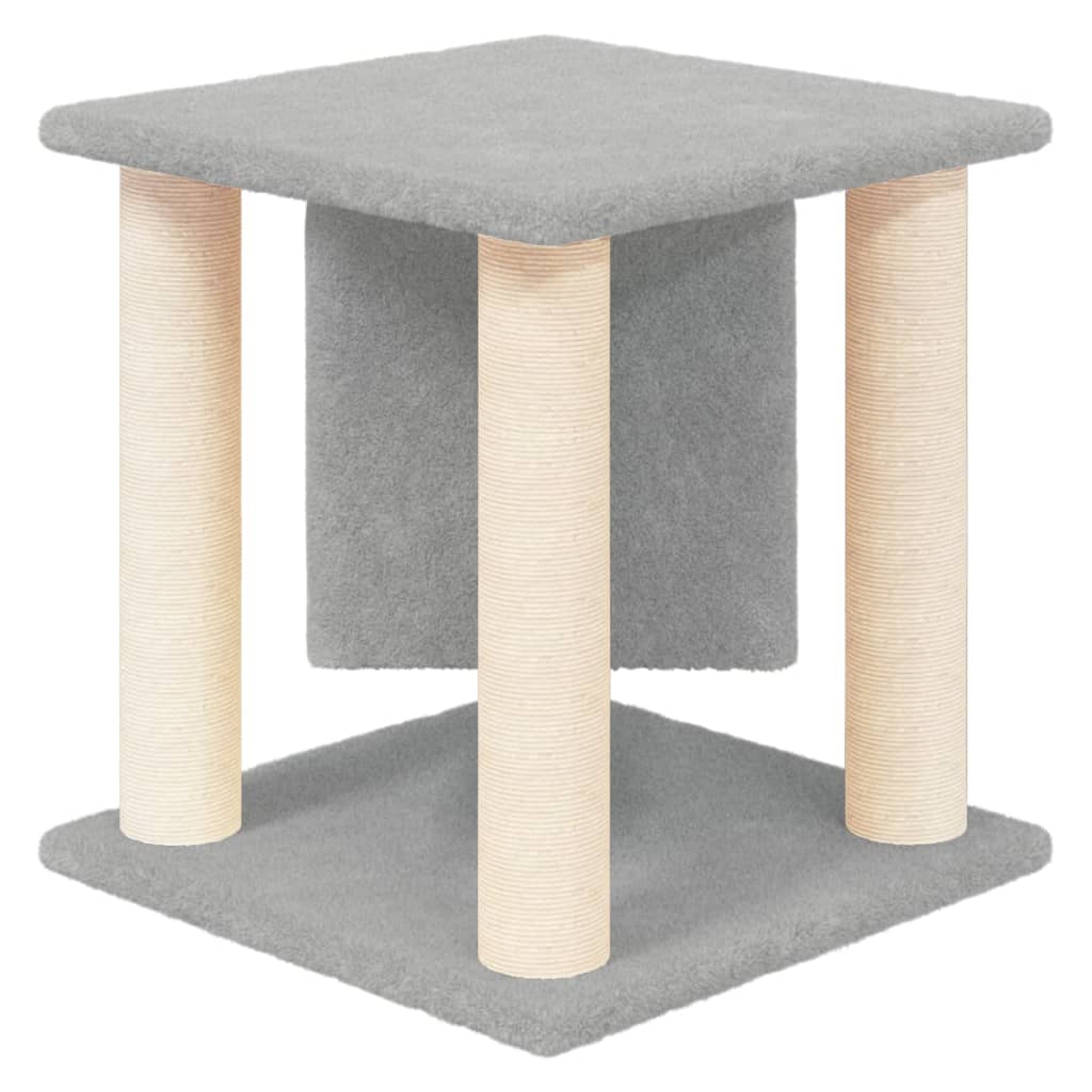 Cat Tree with Sisal Scratching Posts Light Grey 37 cm-4