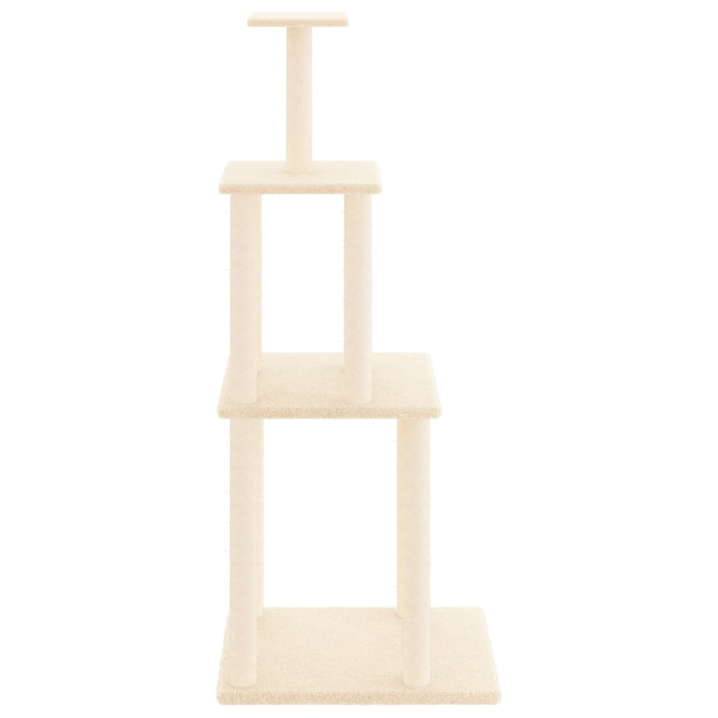 Cat Tree with Sisal Scratching Posts Cream 149 cm-3