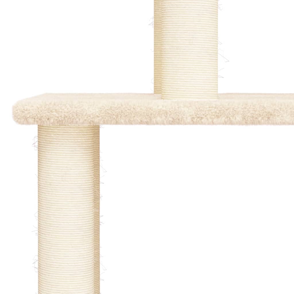 Cat Tree with Sisal Scratching Posts Cream 149 cm-4