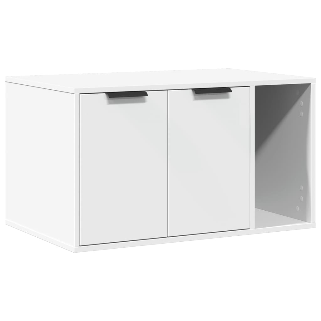 Cat Litter Box Enclosure White 80x50x45 cm Engineered Wood-1