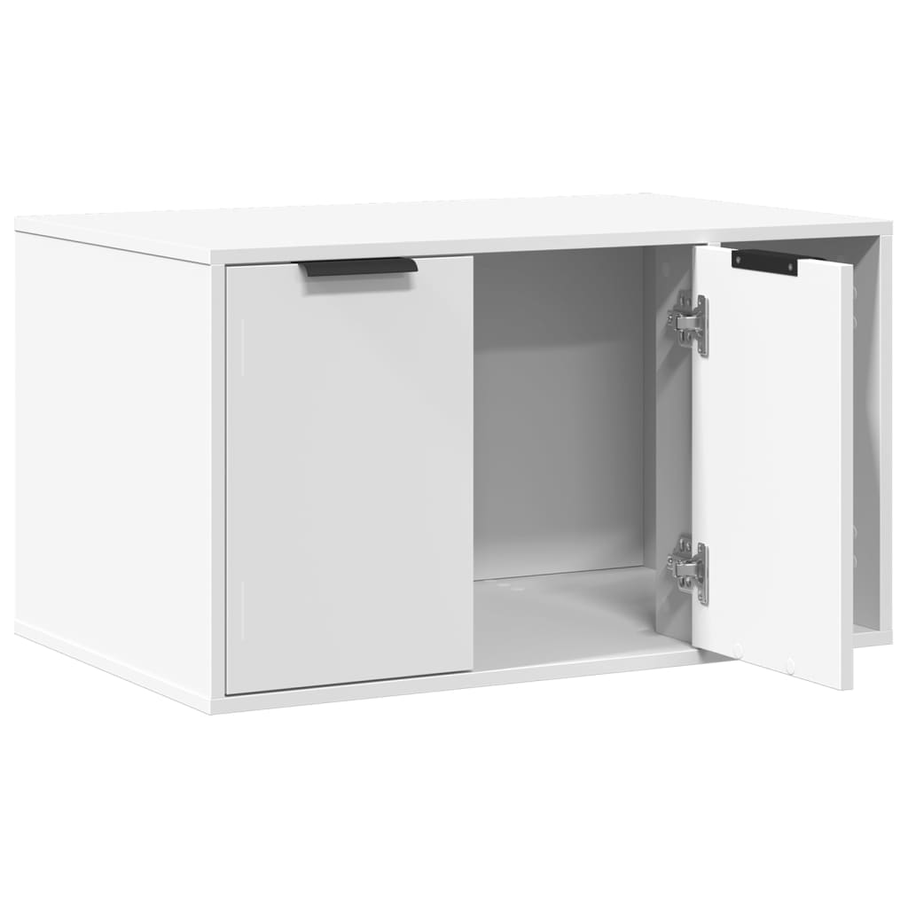 Cat Litter Box Enclosure White 80x50x45 cm Engineered Wood-3