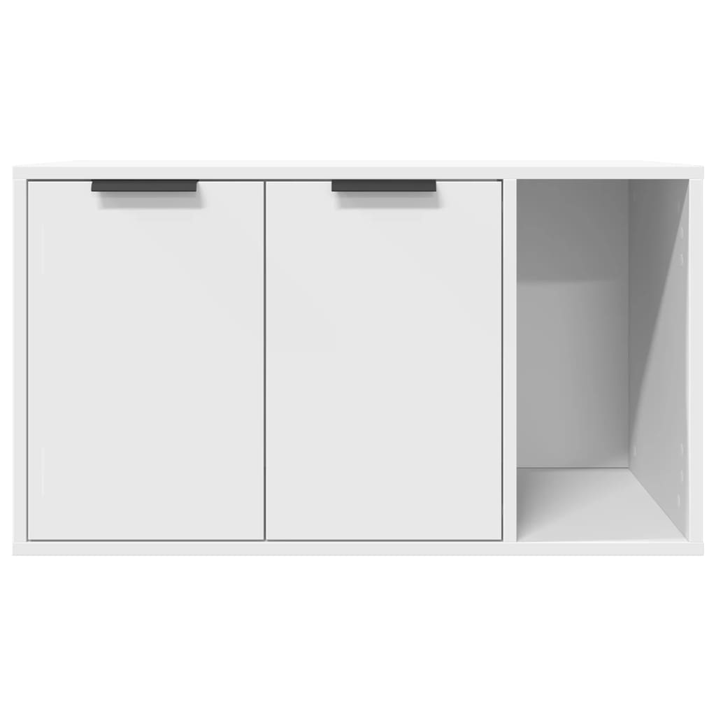 Cat Litter Box Enclosure White 80x50x45 cm Engineered Wood-4