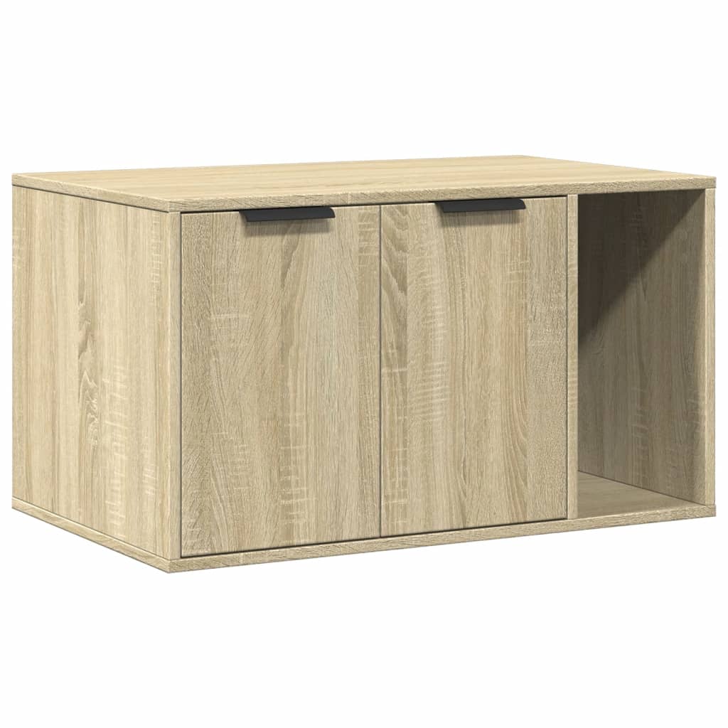 Cat Litter Box Enclosure Sonoma Oak 80x50x45 cm Engineered Wood-1