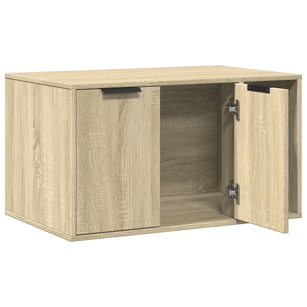 Cat Litter Box Enclosure Sonoma Oak 80x50x45 cm Engineered Wood-3