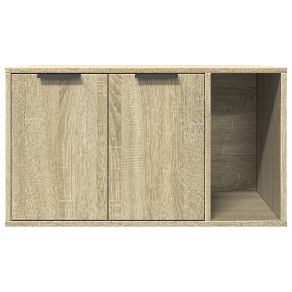 Cat Litter Box Enclosure Sonoma Oak 80x50x45 cm Engineered Wood-4