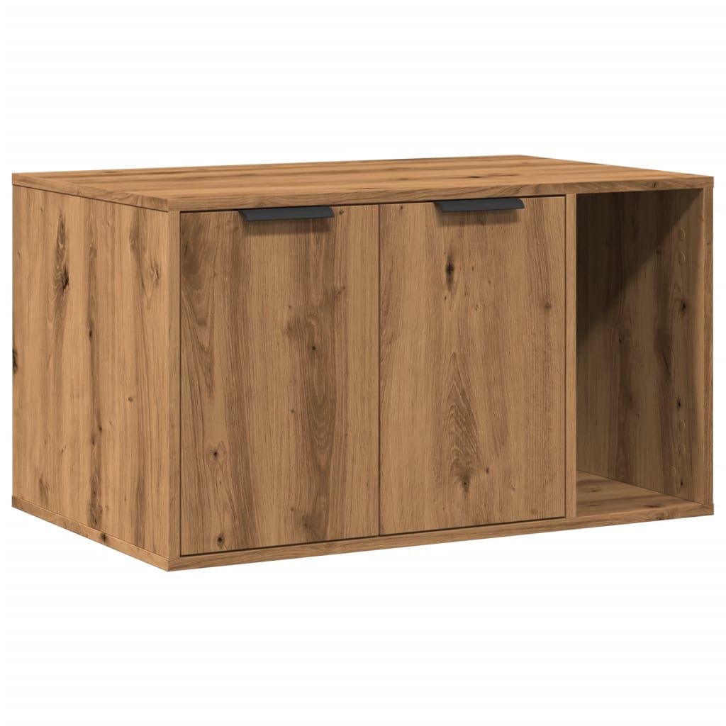 Cat Litter Box Enclosure Artisian Oak 80x50x45 cm Engineered Wood-1