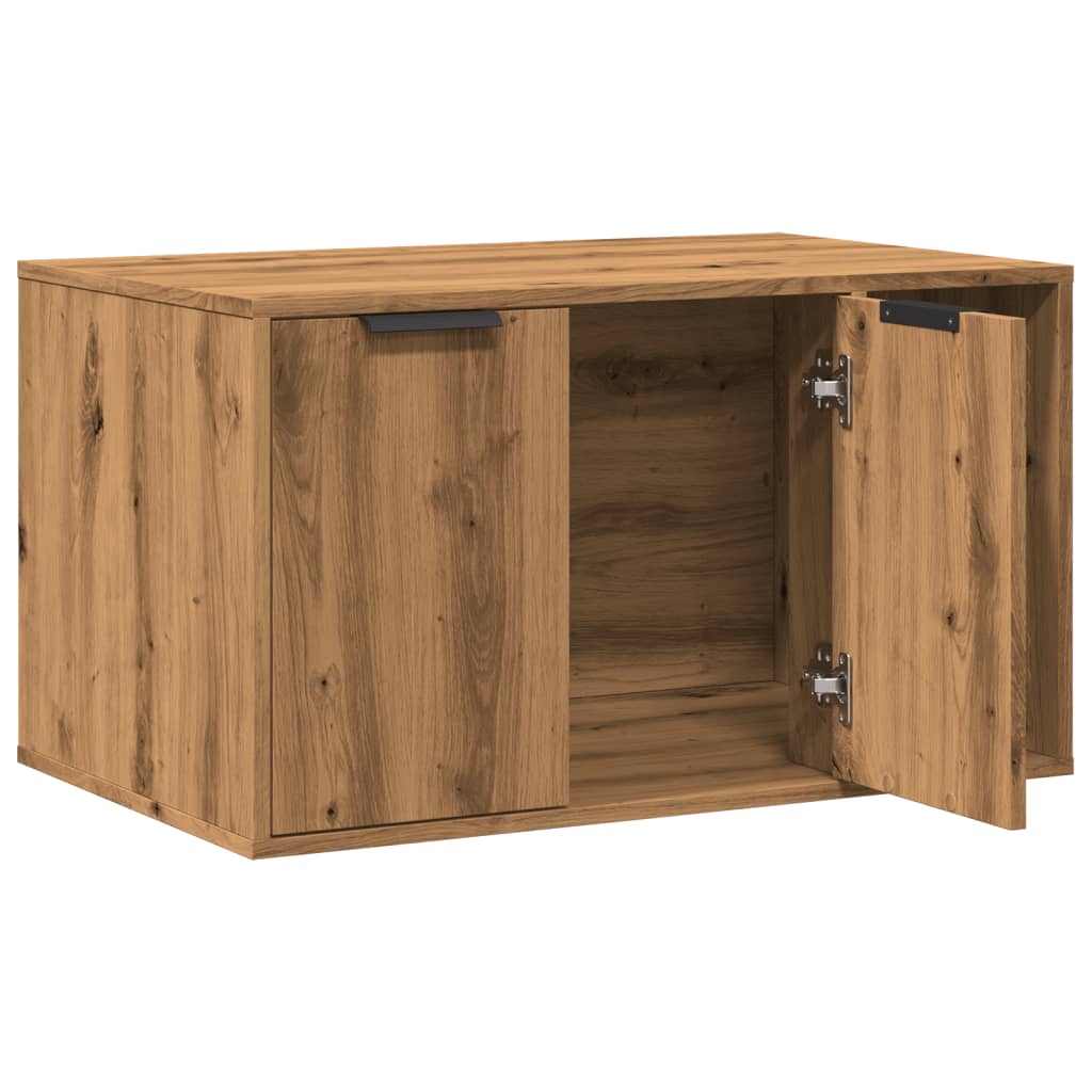Cat Litter Box Enclosure Artisian Oak 80x50x45 cm Engineered Wood-3