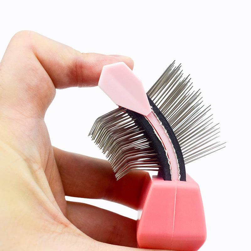 Gentlegroom Pet Self-Cleaning Hair Brush - Double-Sided Soft Comb-3