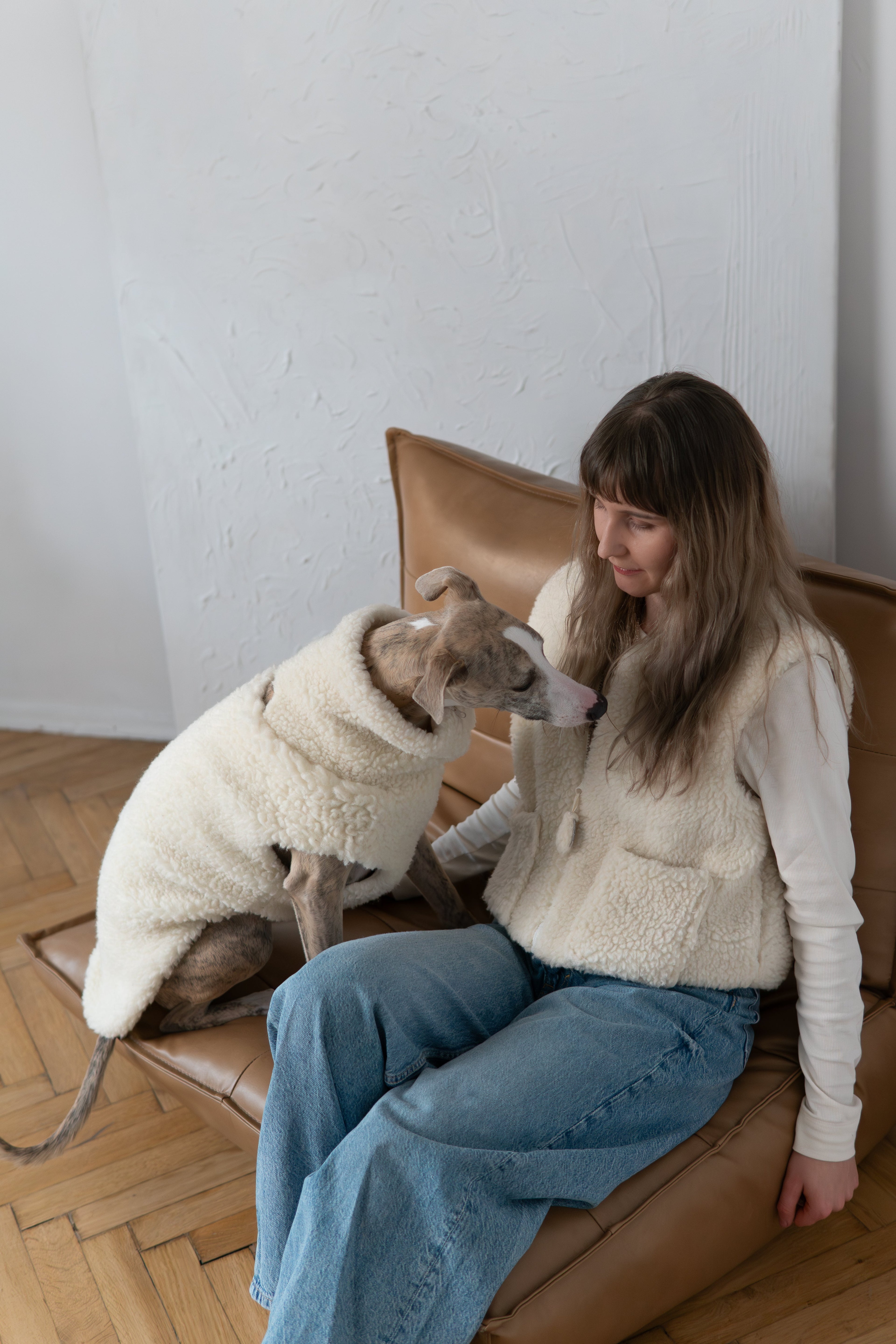 Woolen Dog Vest - White-2