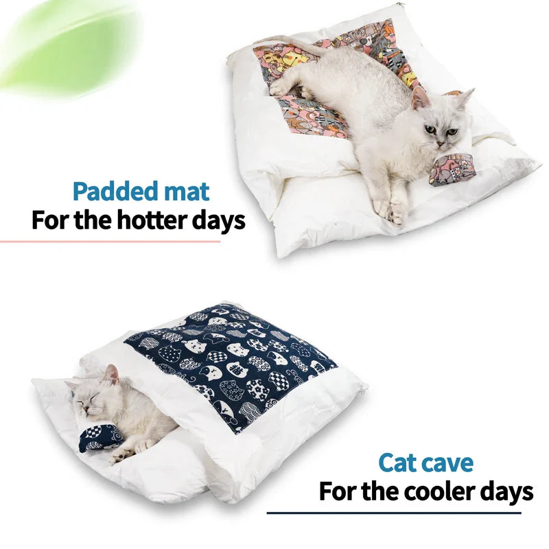 Cat Sleeping Bag - Cushion with Pillow-3