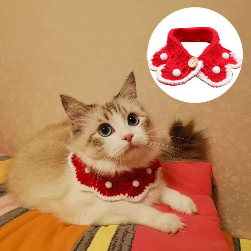 Knitted Bowknot Collar for Pets-0