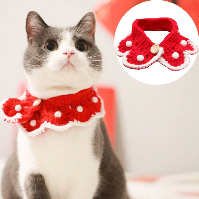 Knitted Bowknot Collar for Pets-1