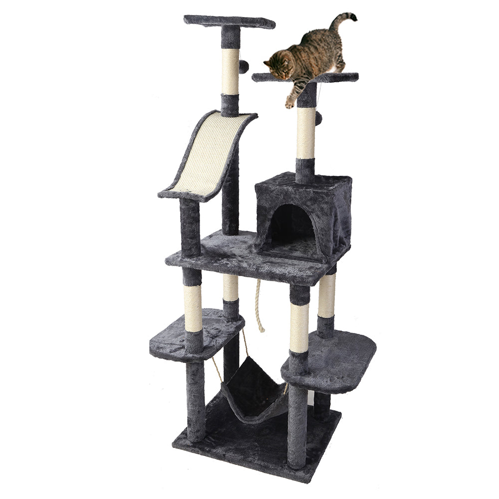 Cat Tree 171cm Trees Scratching Post Scratcher Tower Condo House Furniture Wood-0