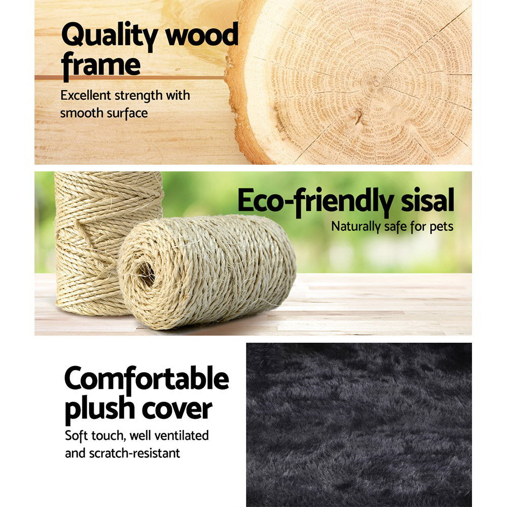 Cat Tree 140cm Trees Scratching Post Scratcher Tower Condo House Furniture Wood-3