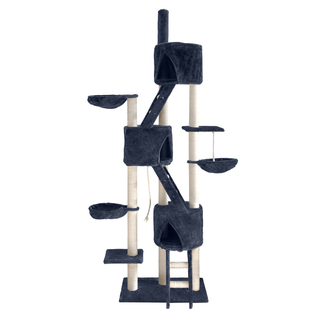 Cat Tree 244cm Trees Scratching Post Scratcher Tower Condo House Furniture Wood-2
