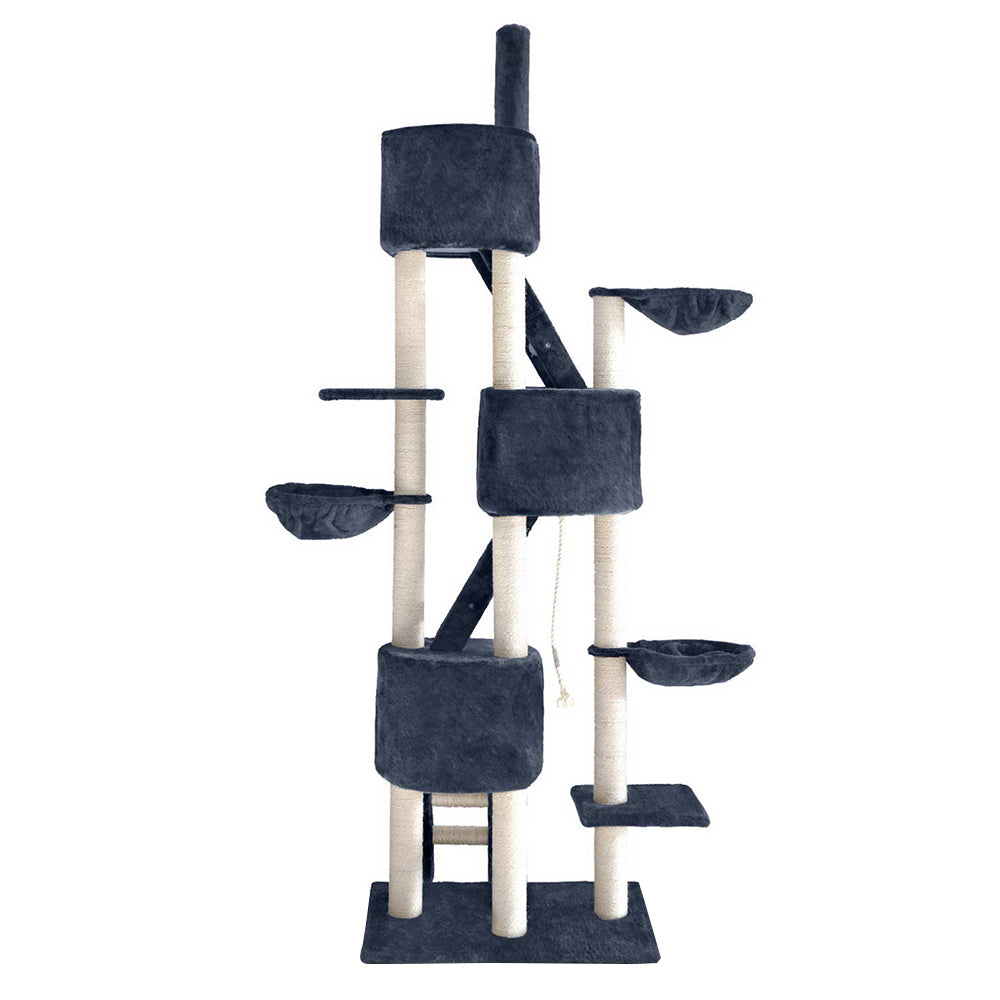 Cat Tree 244cm Trees Scratching Post Scratcher Tower Condo House Furniture Wood-3