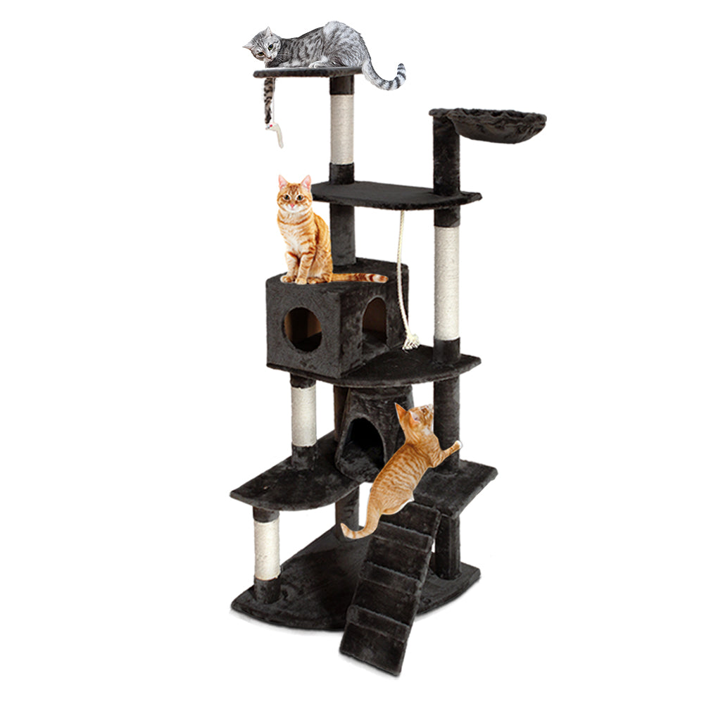 Cat Tree 193cm Trees Scratching Post Scratcher Tower Condo House Furniture Wood-0
