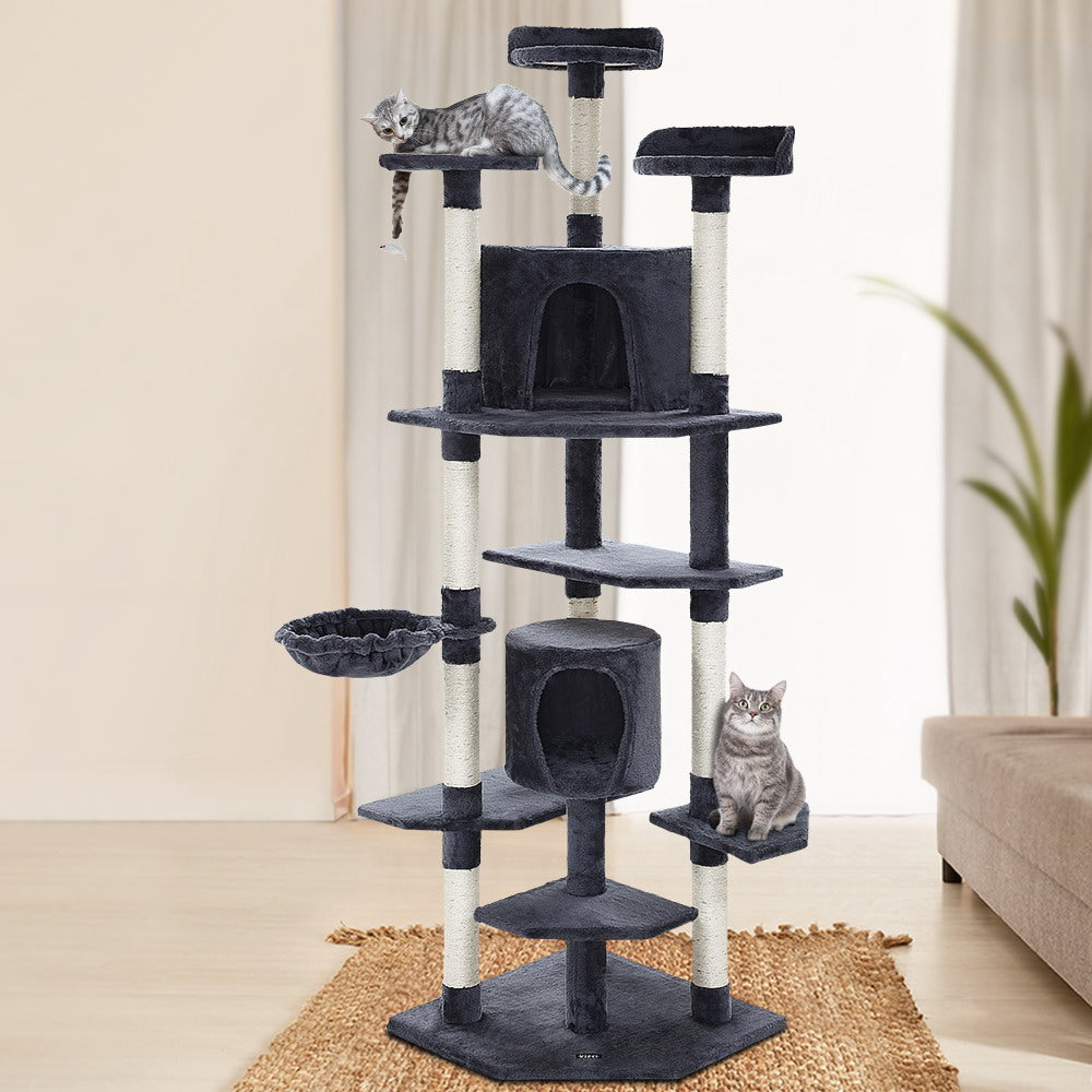 Cat Tree 203cm Trees Scratching Post Scratcher Tower Condo House Furniture Wood-3
