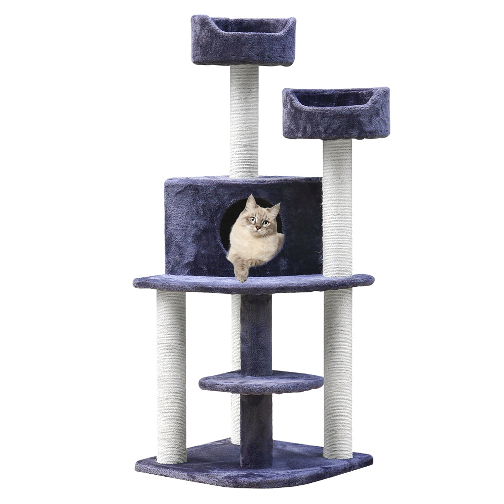 Cat Tree 126cm Trees Scratching Post Scratcher Tower Condo House Furniture Wood-0