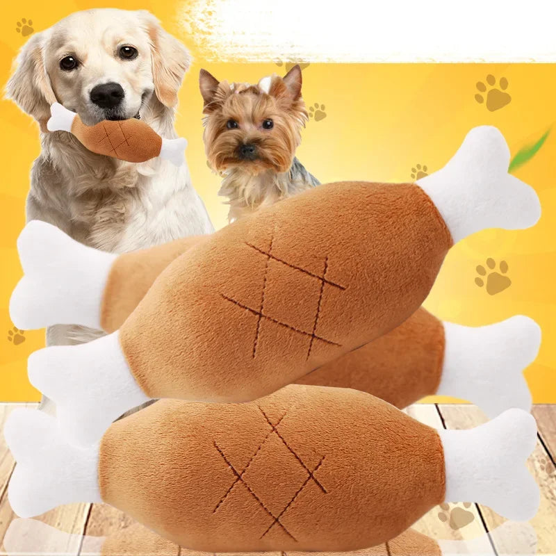 Pet Dog Toys Chicken Leg Plush Dog Squeak Toy