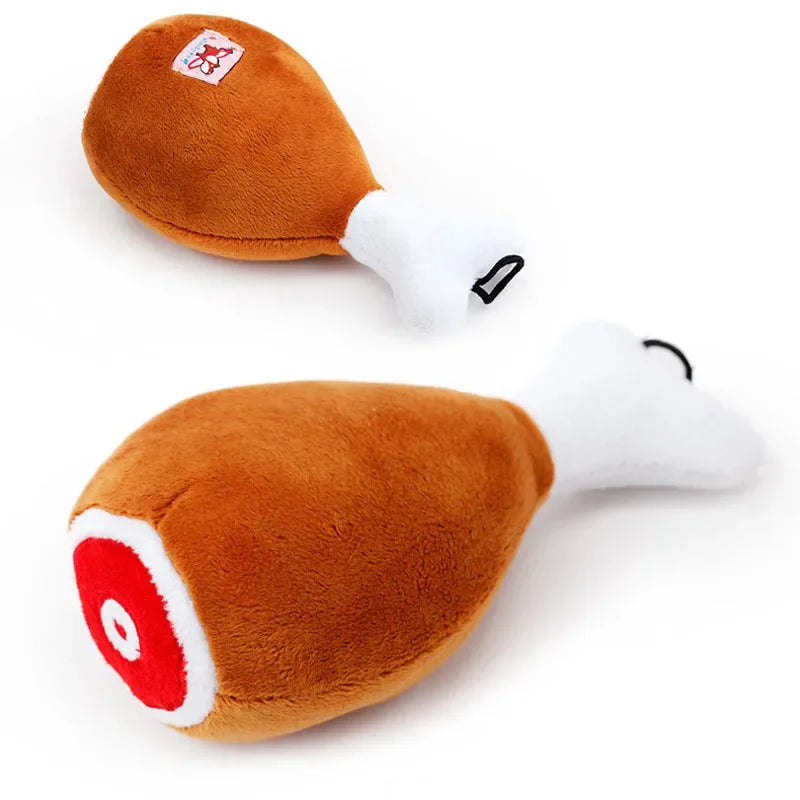 Pet Dog Toys Chicken Leg Plush Dog Squeak Toy