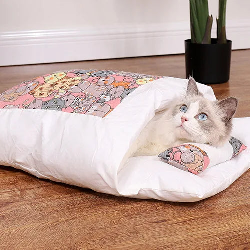 Cat Sleeping Bag - Cushion with Pillow-7