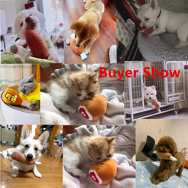 Pet Dog Toys Chicken Leg Plush Dog Squeak Toy