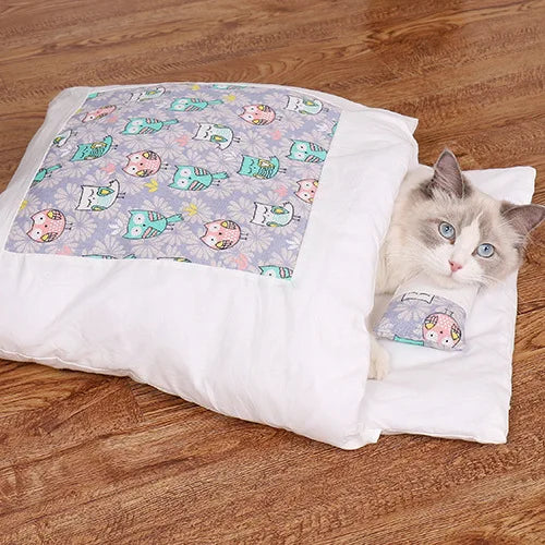 Cat Sleeping Bag - Cushion with Pillow-11