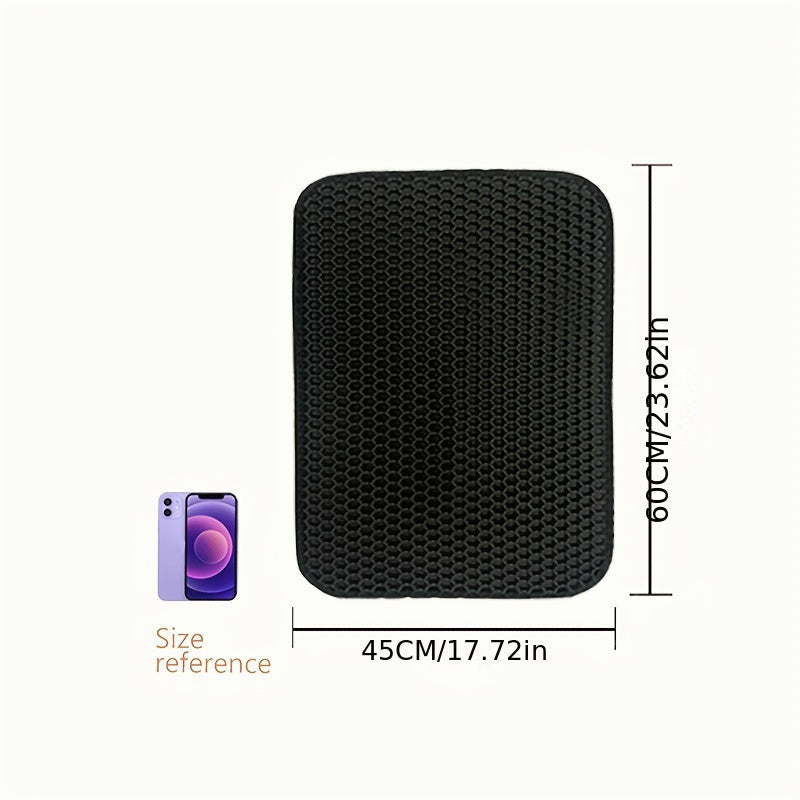 Honeycomb patterned double-layer cat litter mat, 45x60 cm-0