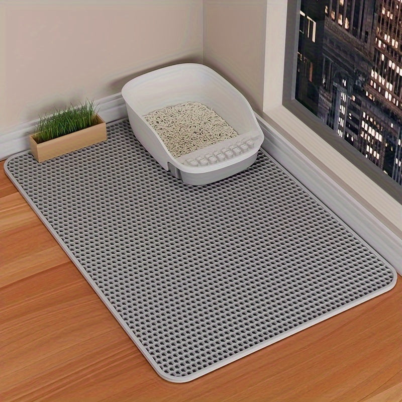 Honeycomb patterned double-layer cat litter mat, 45x60 cm-1