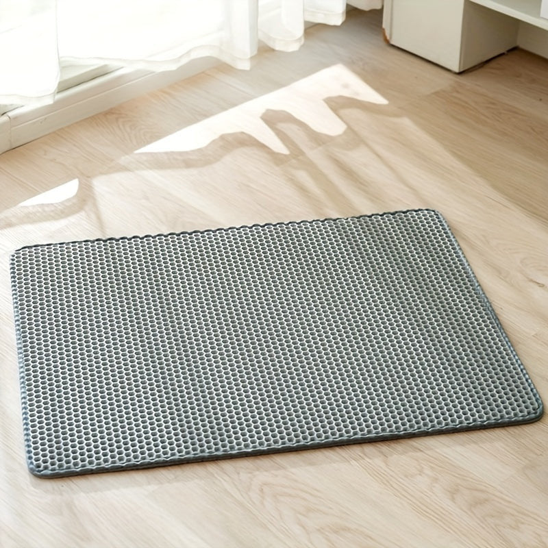 Honeycomb patterned double-layer cat litter mat, 45x60 cm-3