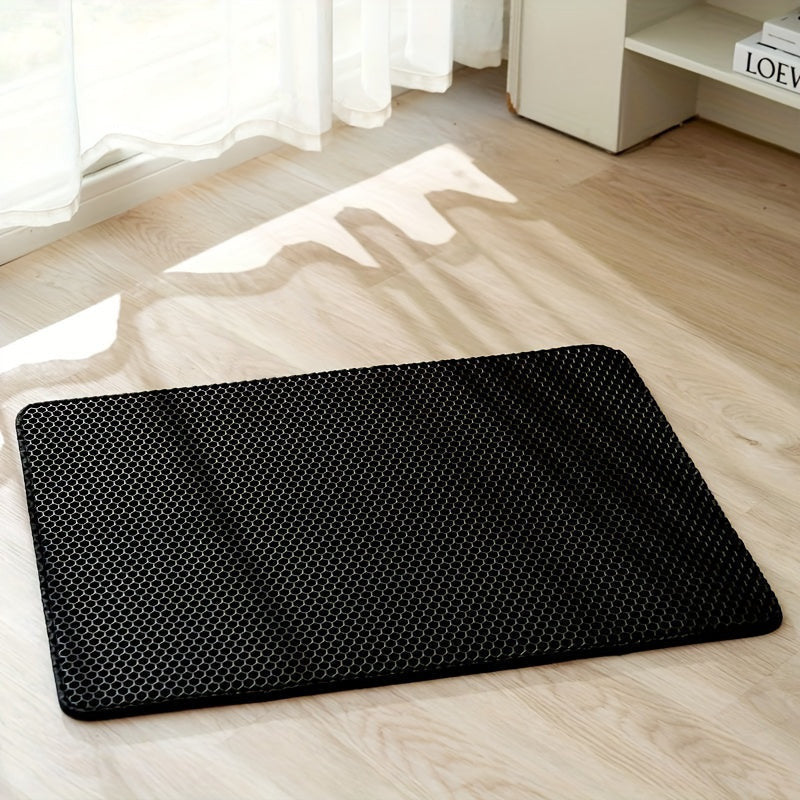 Honeycomb patterned double-layer cat litter mat, 45x60 cm-5