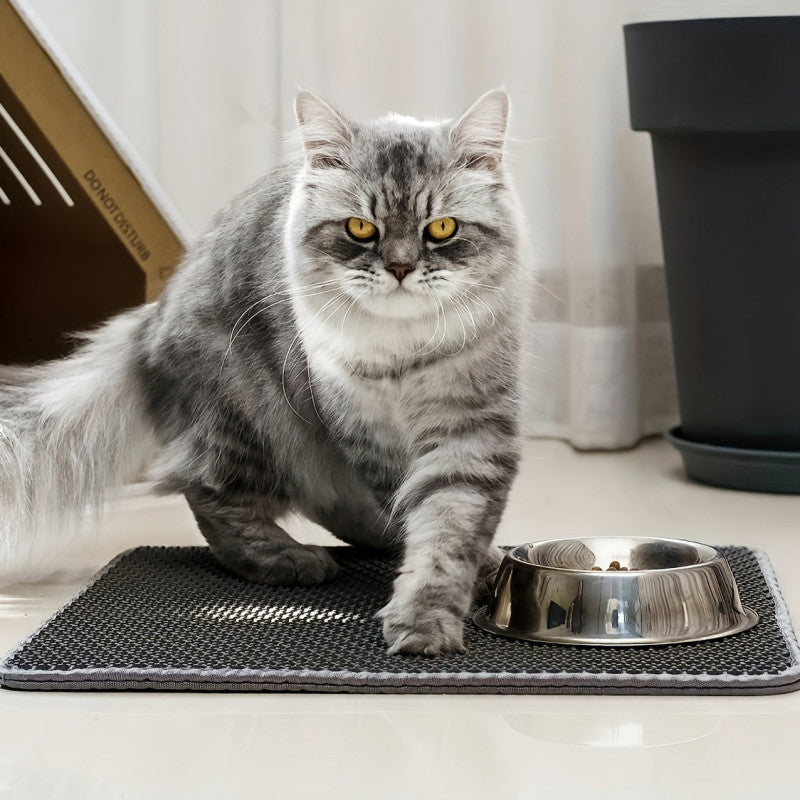 Honeycomb patterned double-layer cat litter mat, 45x60 cm-8